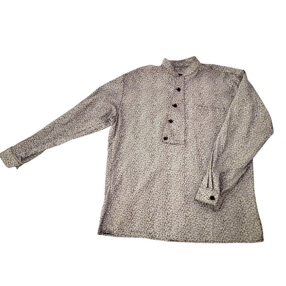 Vintage Buckaroo Bobbins Black & White Paisley Western Shirt XL 100% Cotton Made